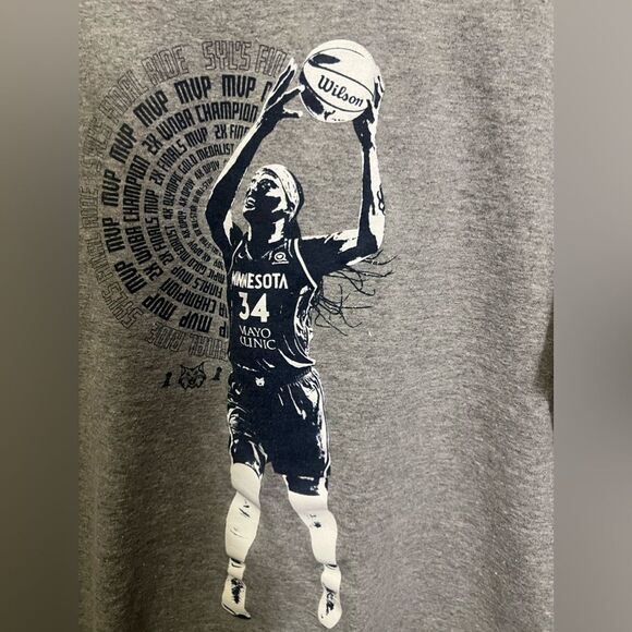 Minnesota Lynx Sylvia Fowles 34 Tshirt Mens L Gray WNBA - Picture 6 of 12